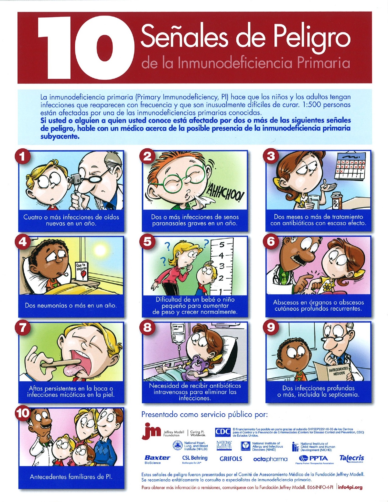 10 señales de peligro de la inmunodeficiencia primaria
