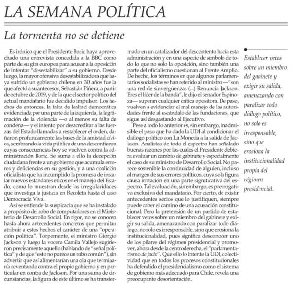 Editorial El Mercurio Editorial El Mercurio