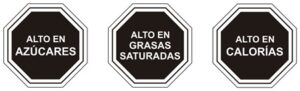 Alto en azucares, grasas saturadas y calorías