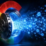 Logo de Google sobre un candado abierto, representando la obligación de compartir datos de búsqueda con competidores bajo la Ley de Mercados Digitales de la UE