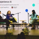Panel de lanzamiento de Experience AI en Chile, programa de alfabetización en inteligencia artificial para docentes