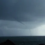 Tromba marina frente a la costa de Chaihuín, en la Región de Los Ríos, Chile